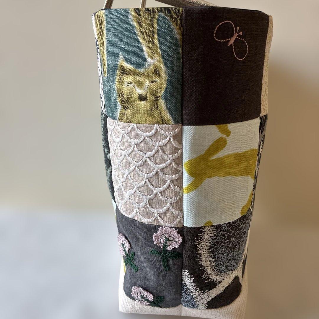 ミナペルホネン 生地使用　パッチワークトートバッグ　お散歩バッグ