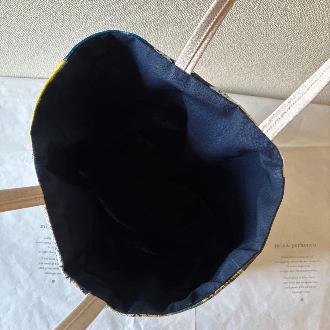 ミナペルホネン 生地使用　パッチワークトートバッグ　お散歩バッグ