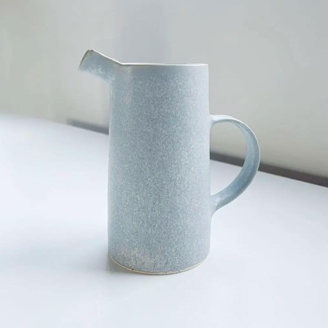 未使用【和田麻美子】ニュアンスブルー 水差し／花器ピッチャー