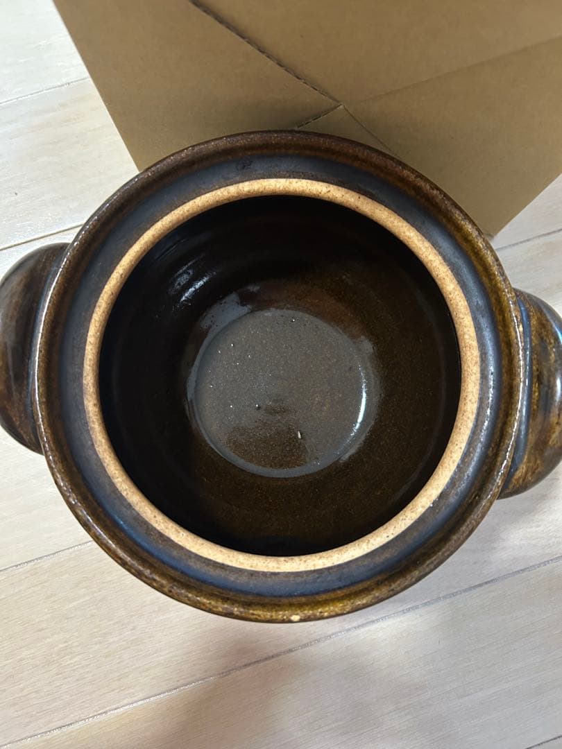 長谷園　伊賀土鍋 雑炊鍋　アメ釉 伊賀 雑炊 鍋 (1-2人用) NM-34