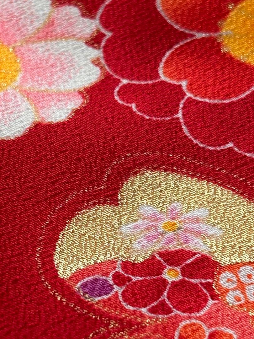 ラン様　花夢二　七五三3歳被布セット赤　日本製