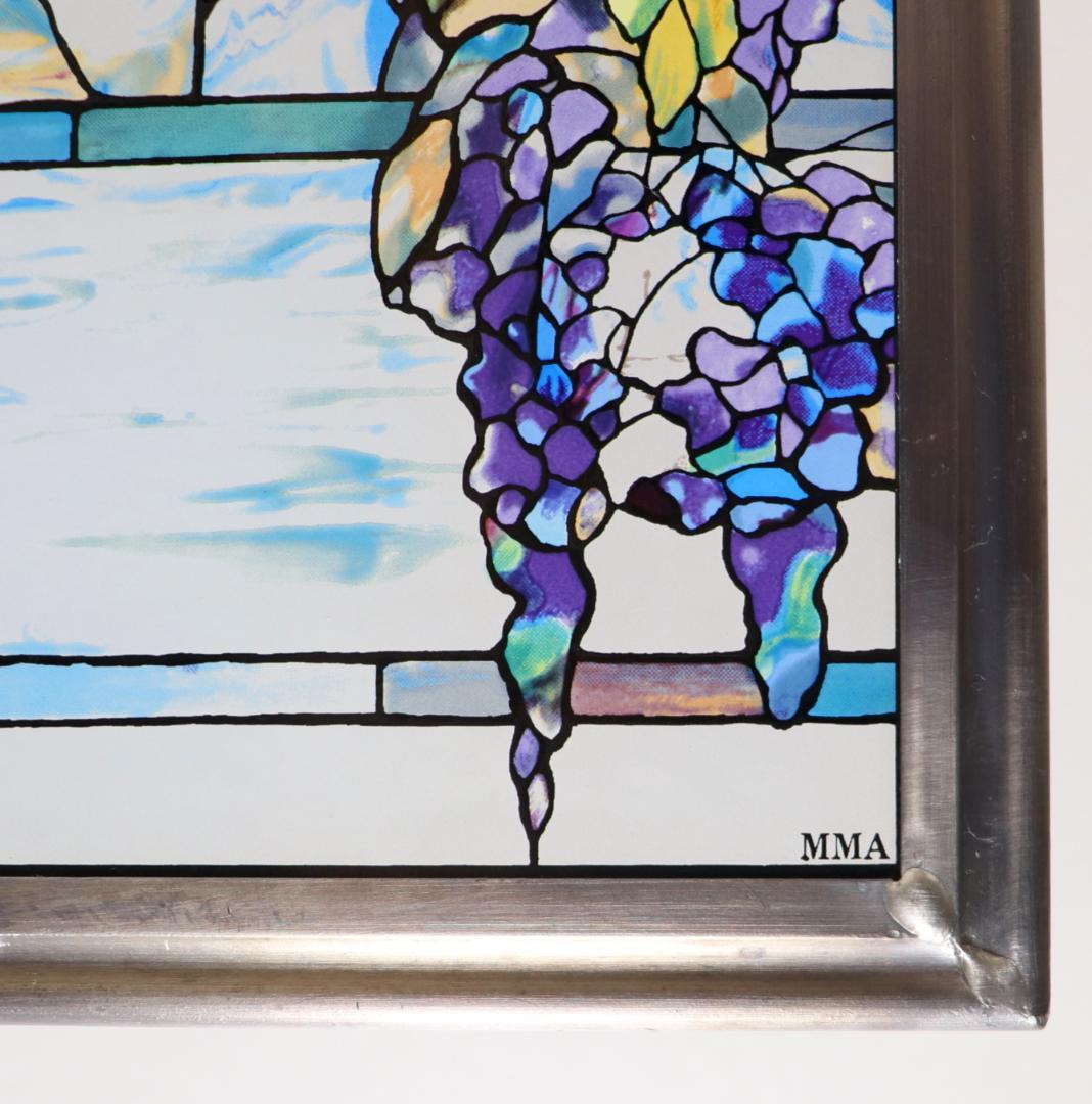 ルイス・C・ティファニー ヴィンテージ ステンドグラス 縦長型 藤の欄間