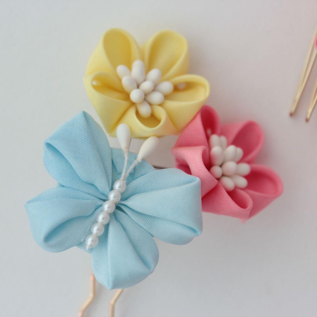 髪飾り つまみ細工 可憐《受注制作》