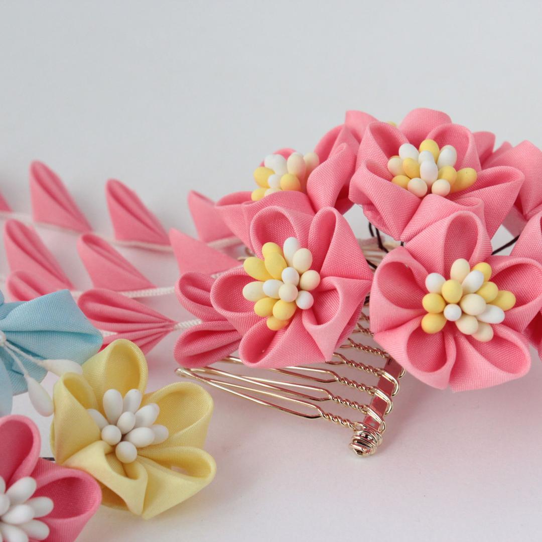 髪飾り つまみ細工 可憐《受注制作》