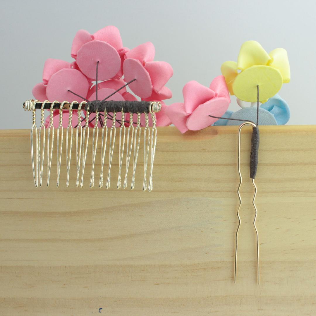 髪飾り つまみ細工 可憐《受注制作》