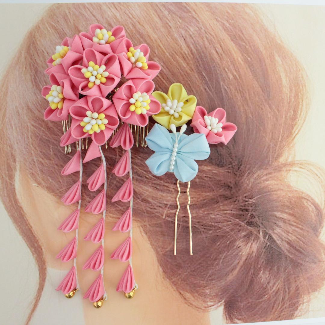 髪飾り つまみ細工 可憐《受注制作》