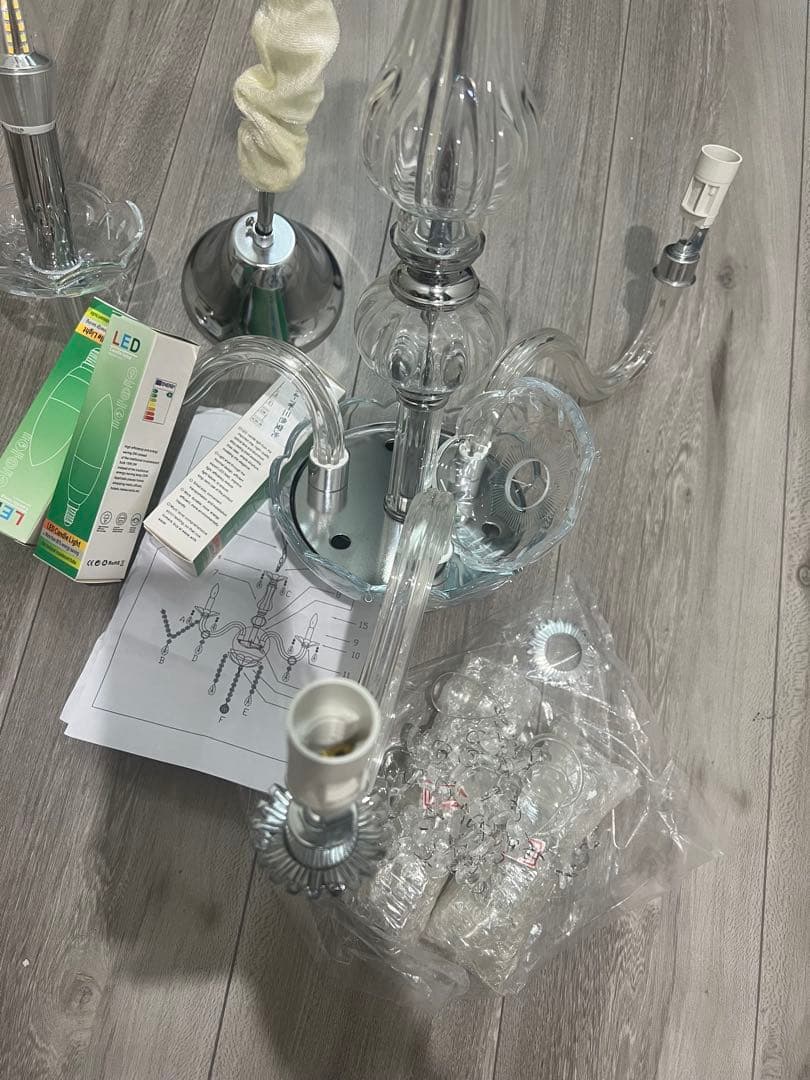 LED電球付きクリスタルシャンデリア 3灯