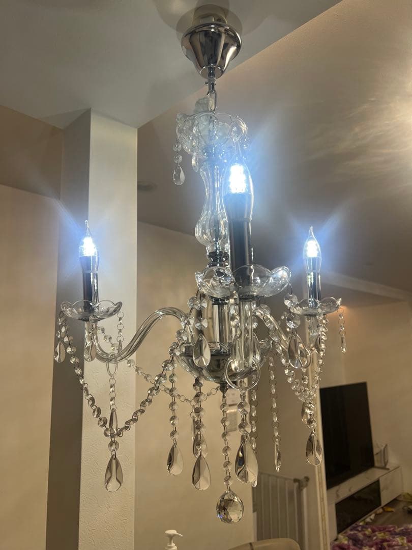 LED電球付きクリスタルシャンデリア 3灯