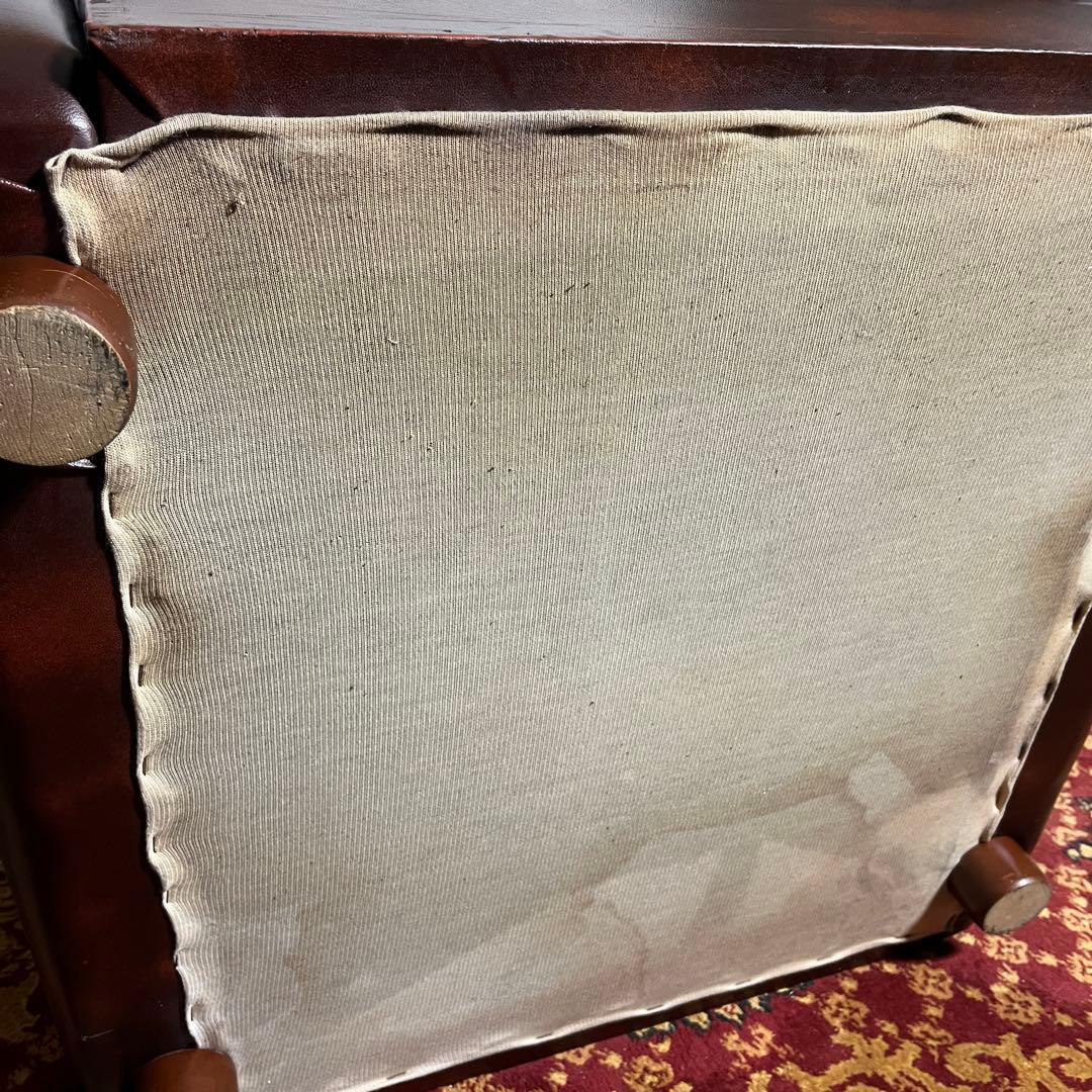 レトロ ソファ アンティーク調 肘掛け木製デザイン ビンテージ家具 昭和レトロ