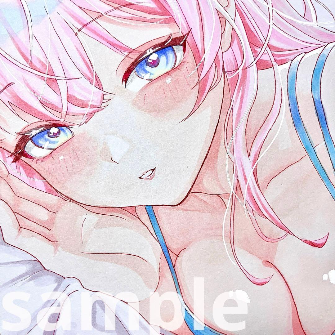 y*2様 【一点物】11.オリジナル手描きイラスト アナログ 色紙 - メルカリ