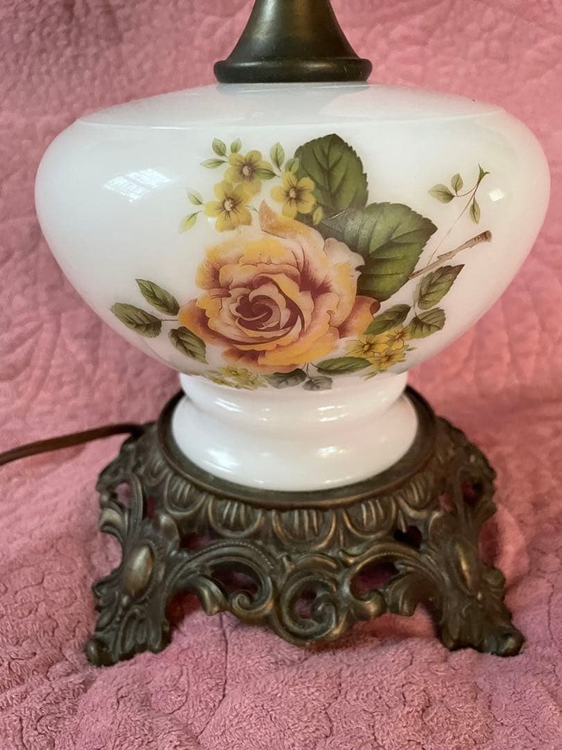 アンティーク手描きガラスランプ