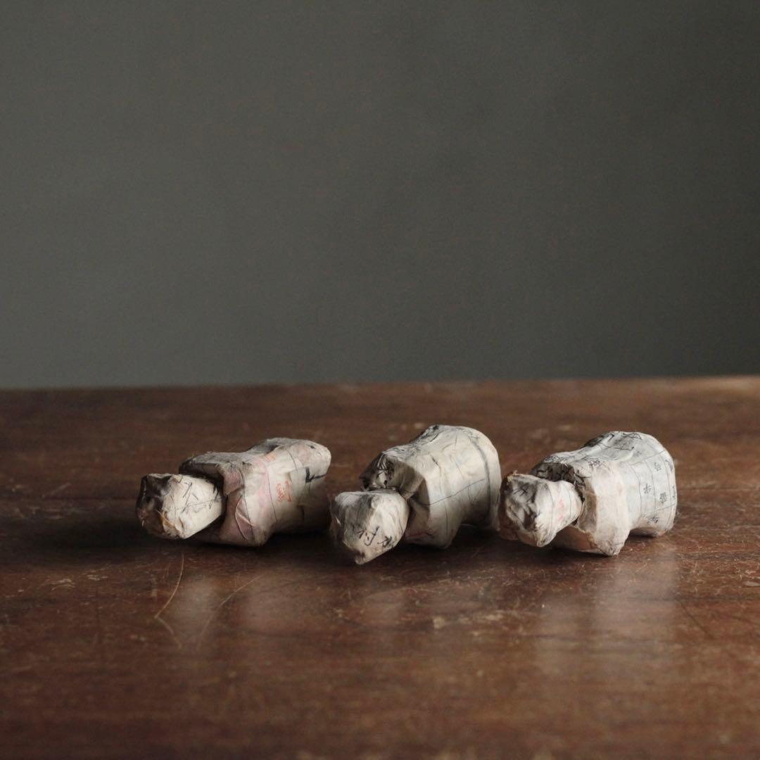 張子 首振り虎 未完成品 3体 郷土人形 古道具 アンティーク オブジェ