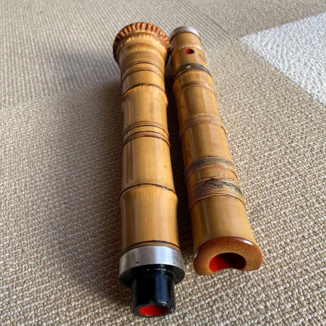 133値下げ　尺八　一尺八寸管　円山銘　貴重な金唄口