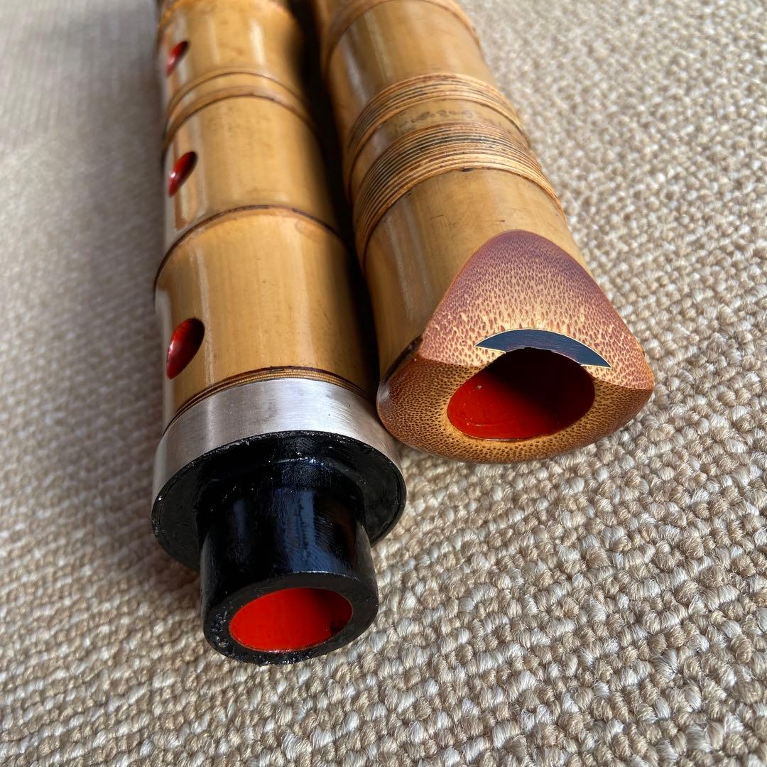 133値下げ　尺八　一尺八寸管　円山銘　貴重な金唄口