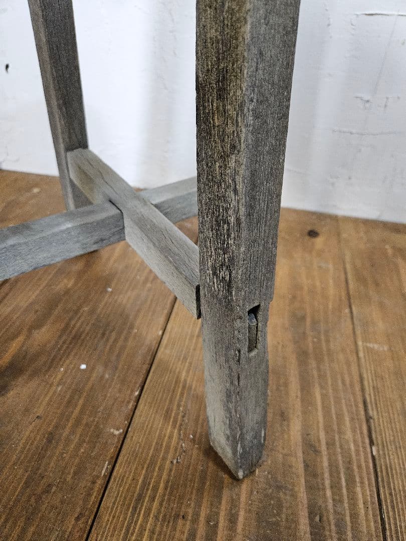 日本のアンティーク 古い木のスツール 丸椅子 チェア 花台 フラワースタンド