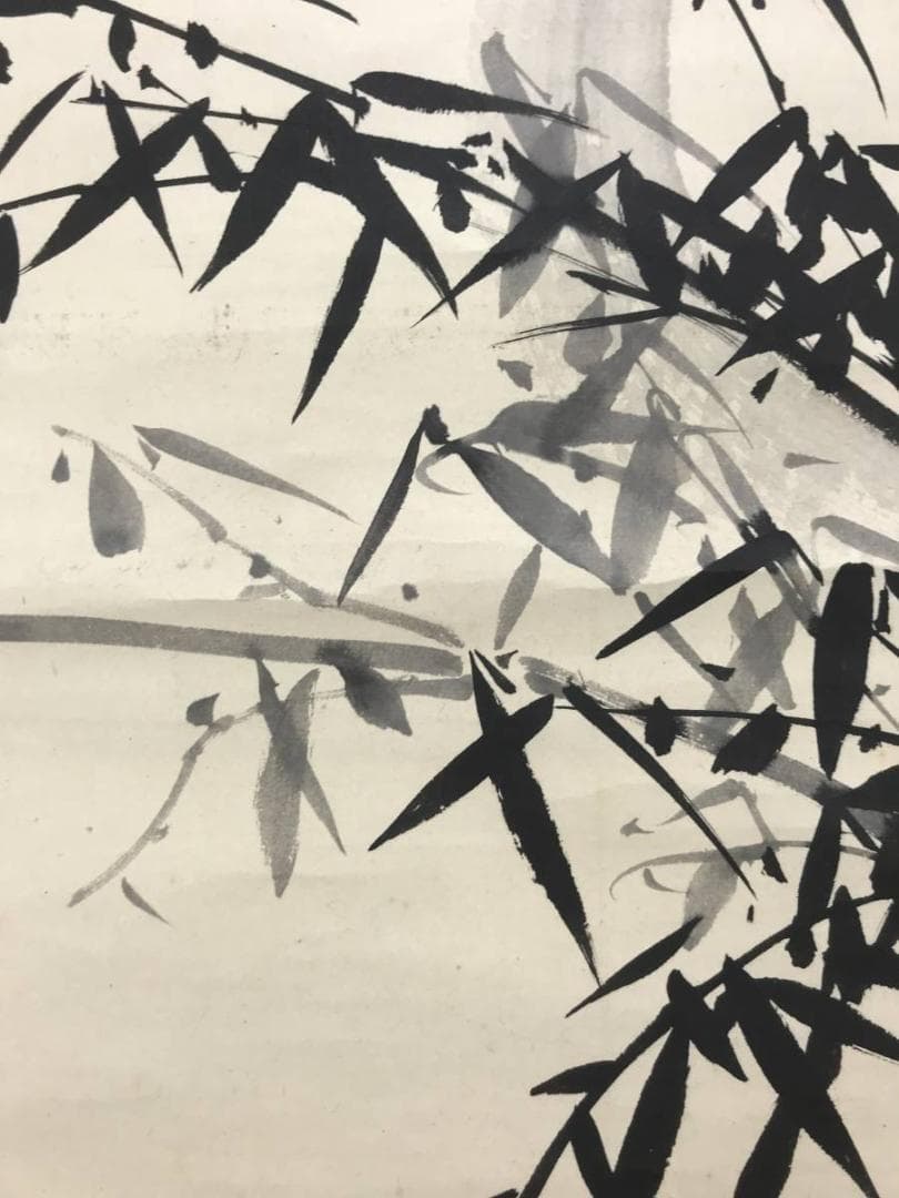 【真作】大徳寺429世/明堂宗宣/月に竹図/大横物/掛軸/名家伝来/AC-496