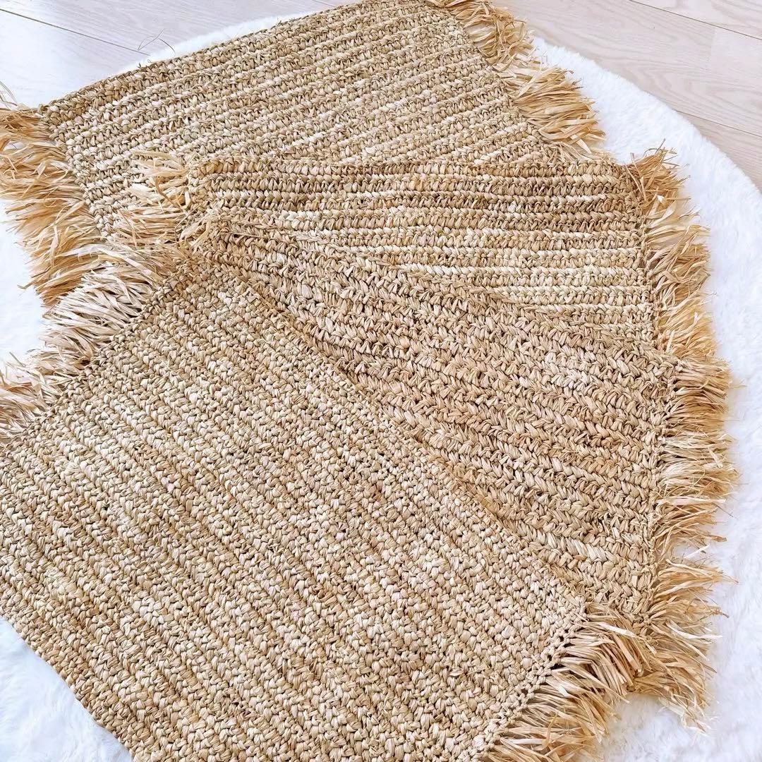 【バリ島】ラフィア ランチョンマット 4枚セット リゾートインテリア 長方形