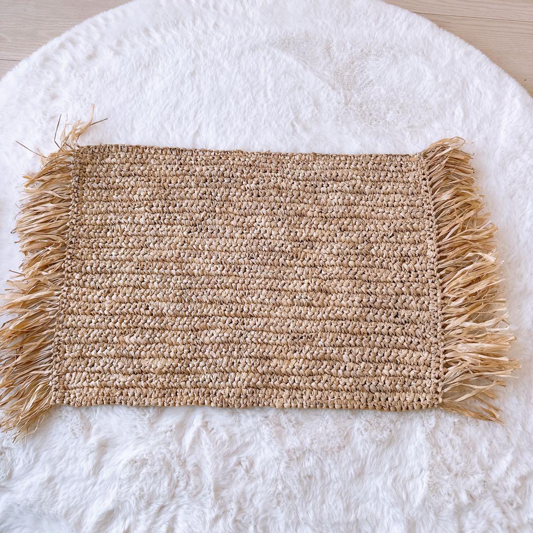 【バリ島】ラフィア ランチョンマット 4枚セット リゾートインテリア 長方形