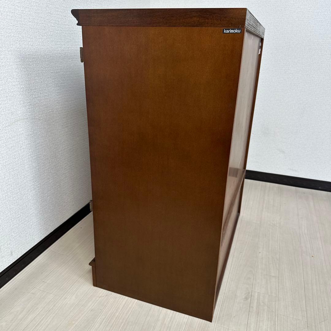 カリモク ガラス キャビネット サイドボード 飾り棚 リビング収納 i1※