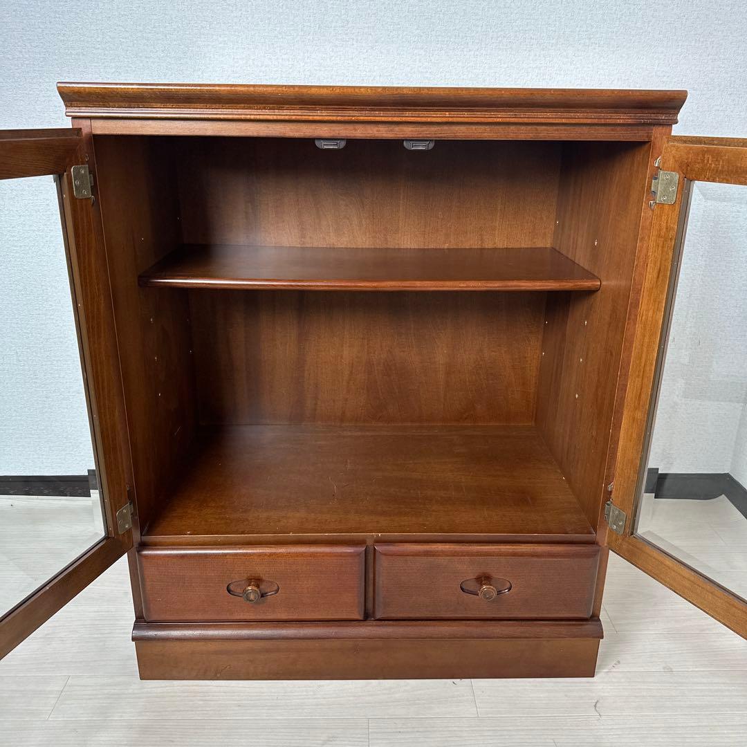 カリモク ガラス キャビネット サイドボード 飾り棚 リビング収納 i1※