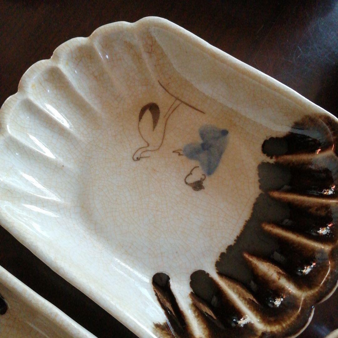 瀬戸焼　流釉皿　17客　15.5cm　大正〜昭和初期