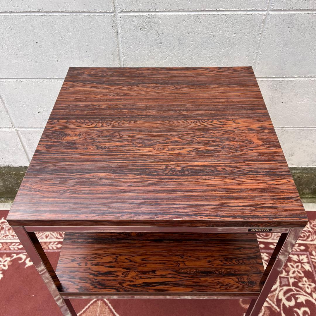 廃盤 KOKUYO コクヨ ◾️木調天板 レトロモダン サイドテーブル 2段