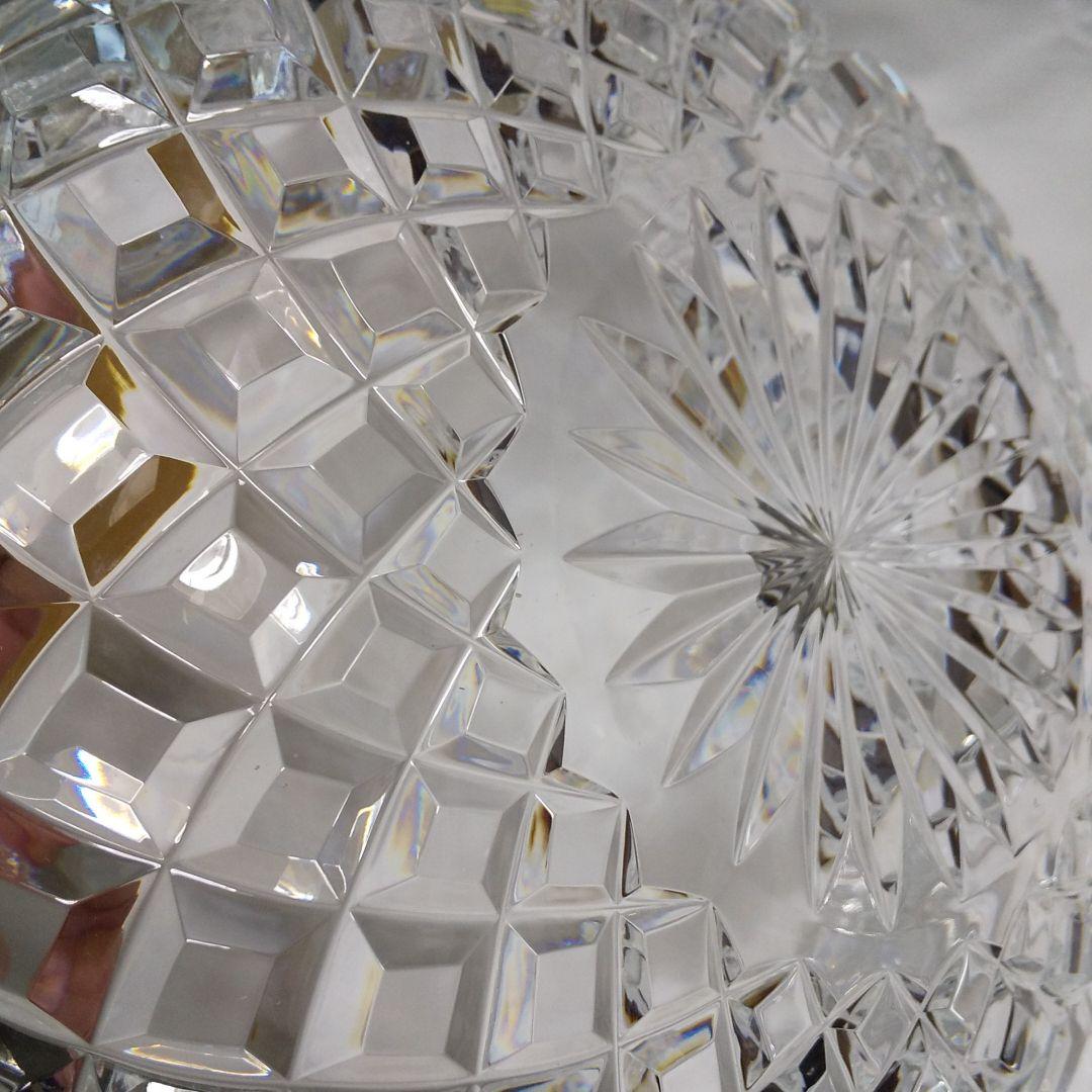 HOYAクリスタル 切子大鉢 矢来に菊継紋