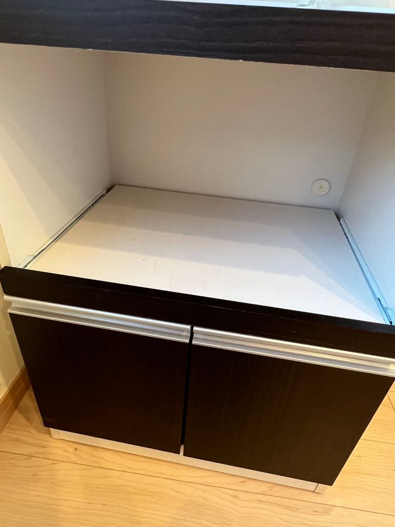 レンジ台 約60幅 スリム レンジラック ロータイプ スライド 棚