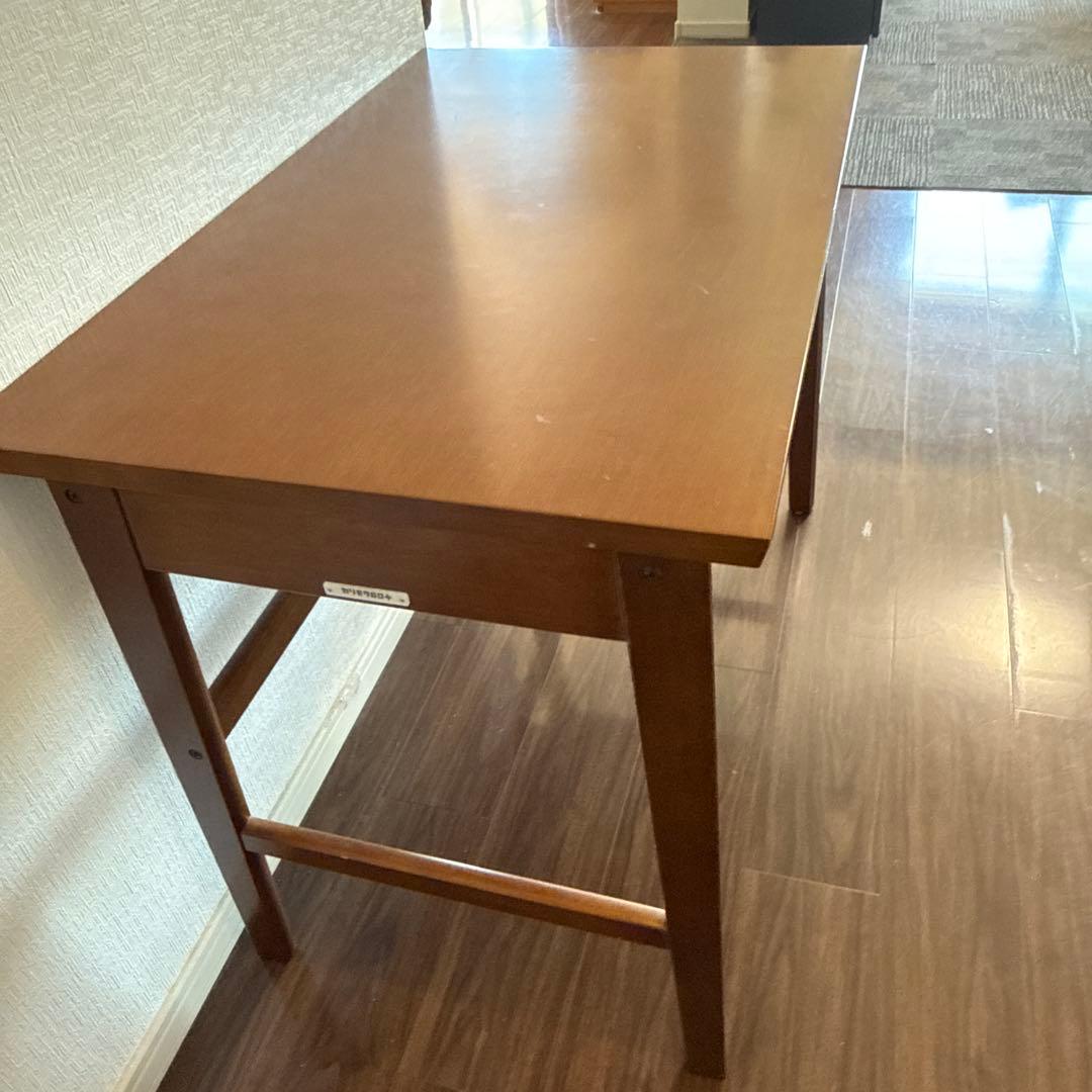 【カリモク60】デスク、引出し付き、ウォールナット色