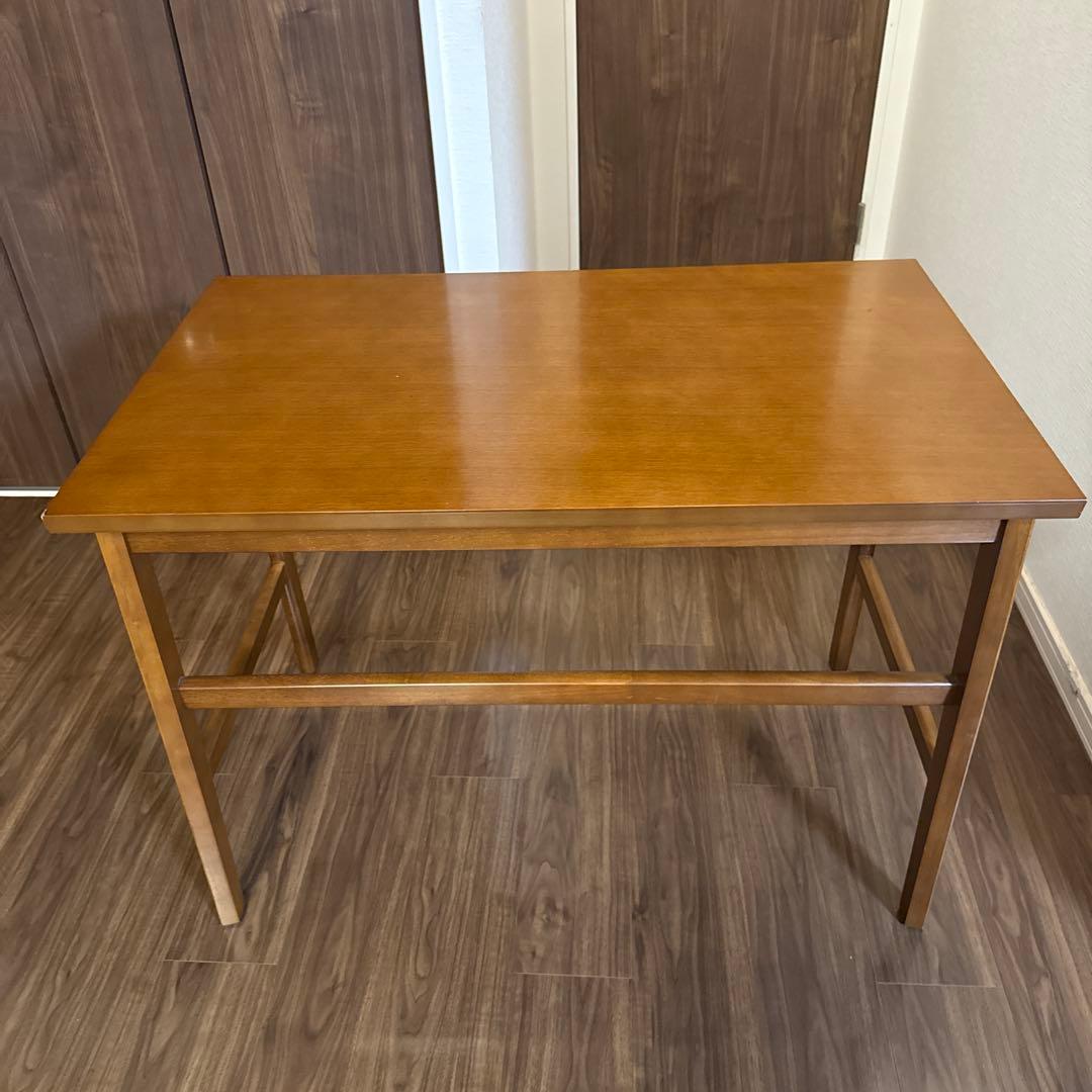 【カリモク60】デスク、引出し付き、ウォールナット色