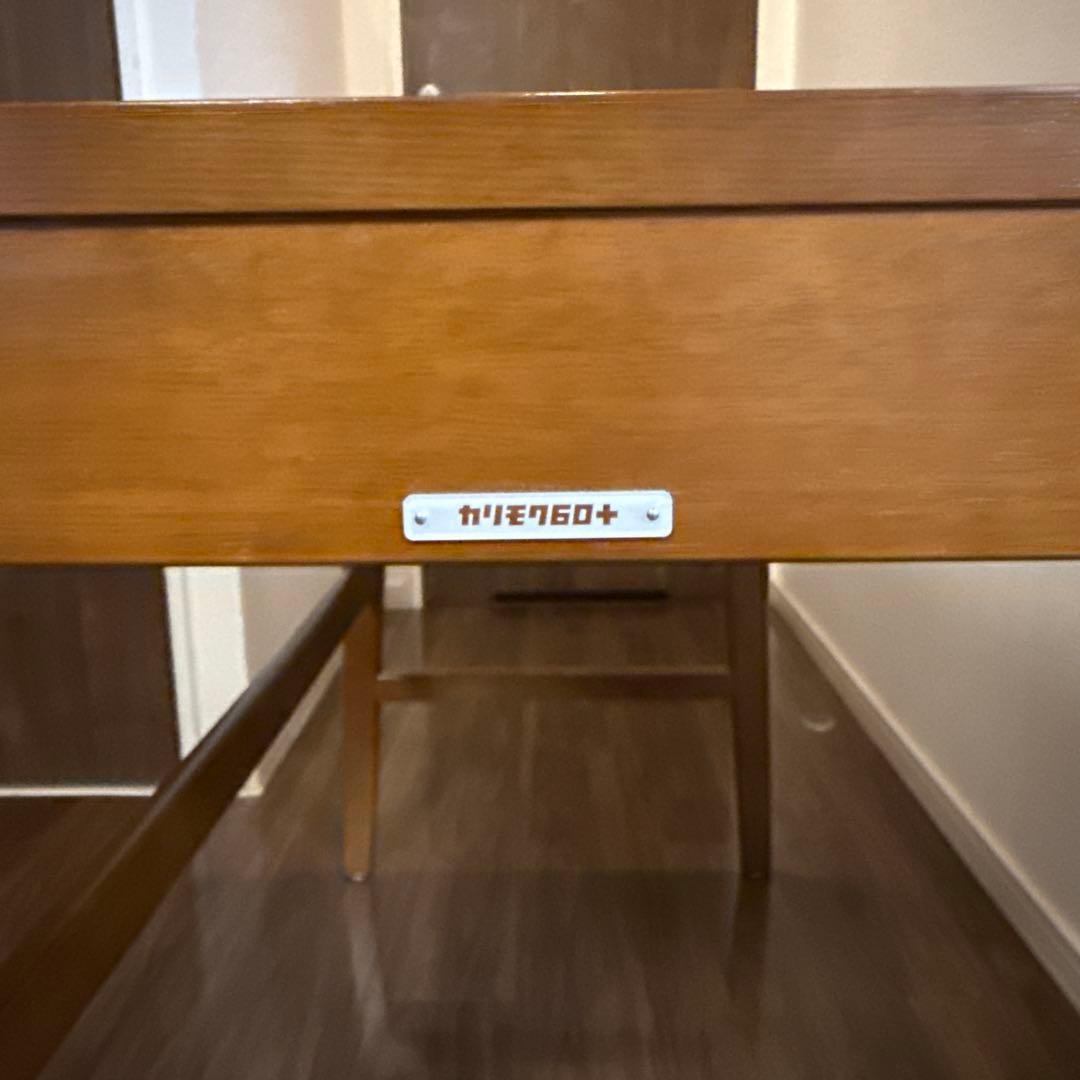 【カリモク60】デスク、引出し付き、ウォールナット色
