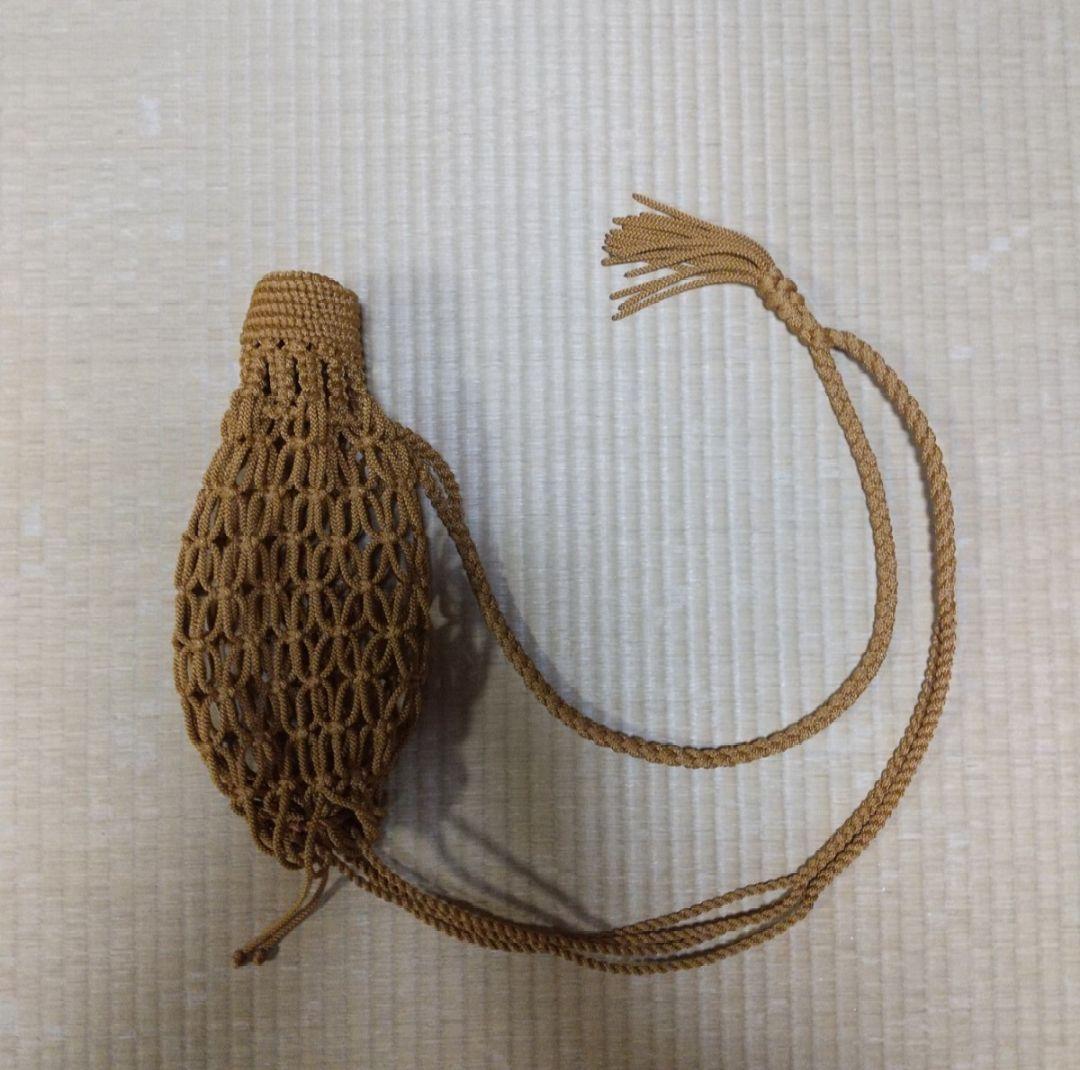 法螺貝　袋　大　からし色　七宝編み