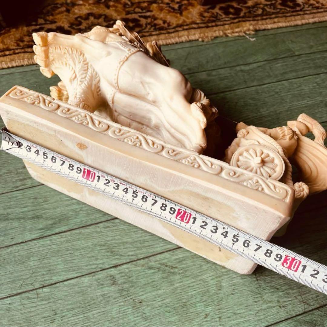 湯布院アンティーク イタリアサンティーニ 戦闘馬 騎馬 置物 チャリオット4頭