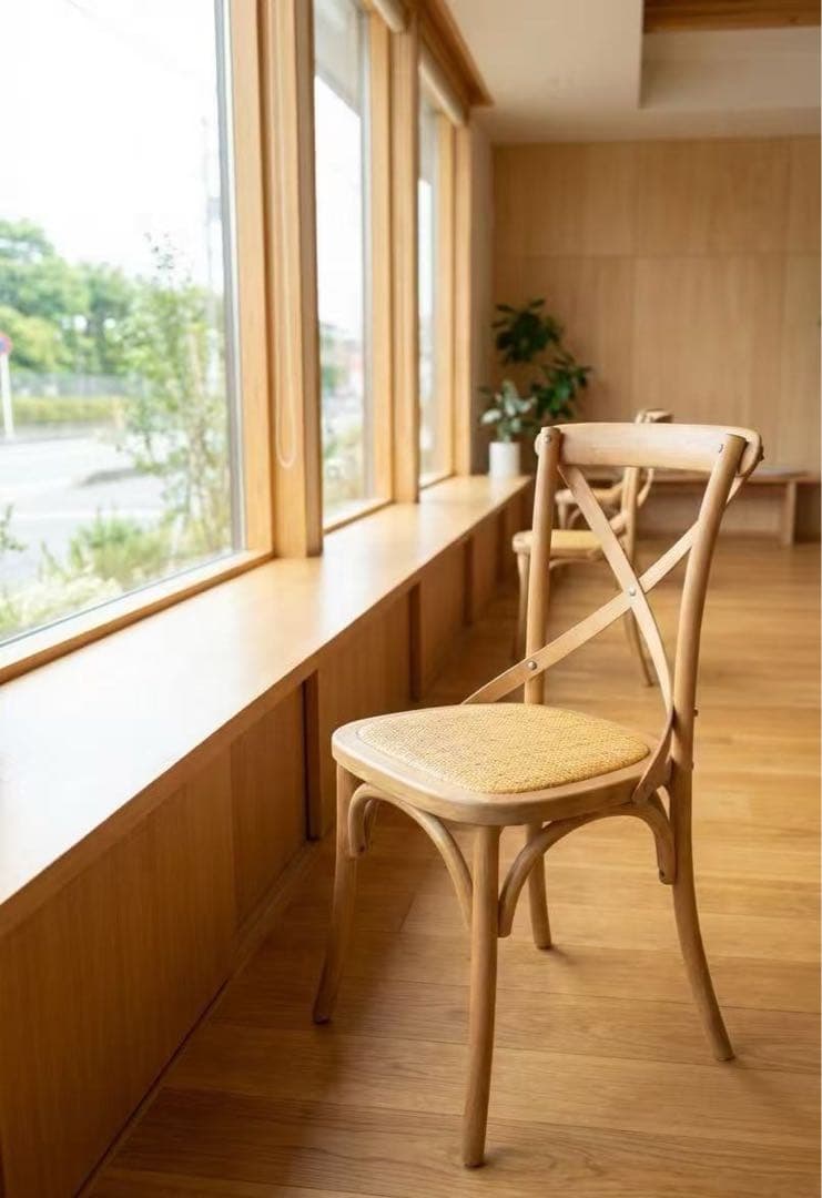 北欧レトロ　曲木 ダイニングチェア 椅子 カフェ 無垢材 リビングチェア