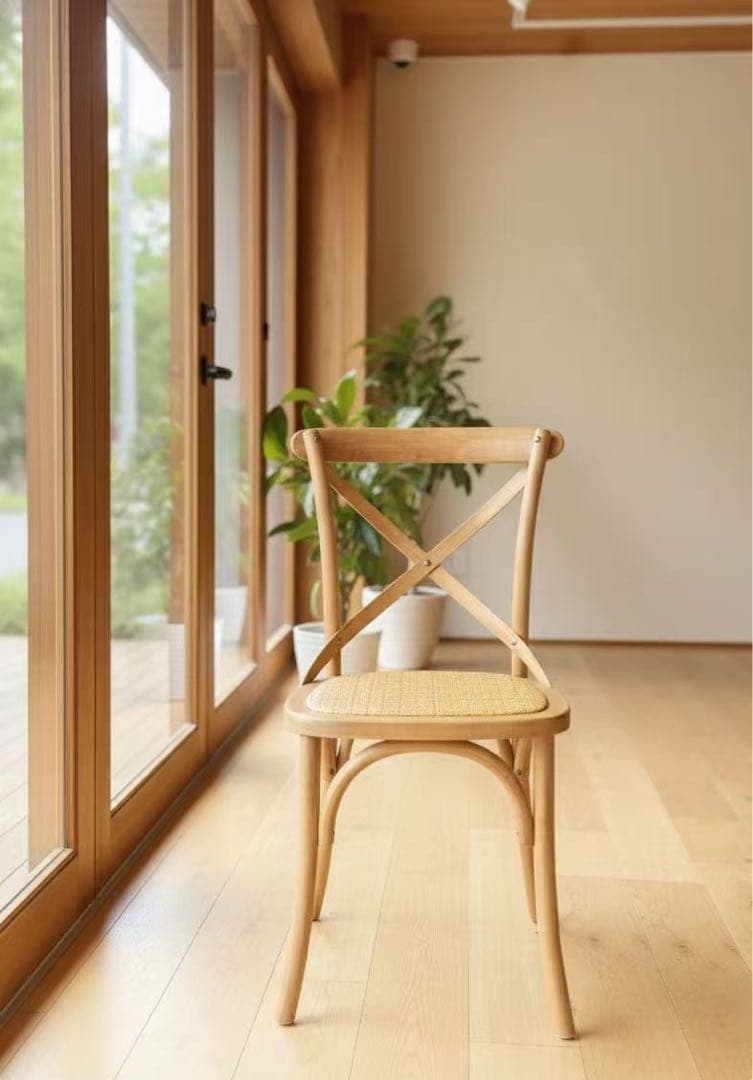 北欧レトロ　曲木 ダイニングチェア 椅子 カフェ 無垢材 リビングチェア