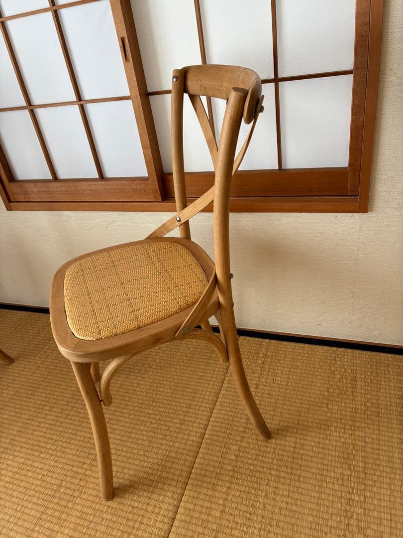 北欧レトロ　曲木 ダイニングチェア 椅子 カフェ 無垢材 リビングチェア