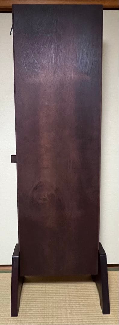 姿見/スタンドミラー　鎌倉彫　牡丹の彫り物 日本板硝子製ガラス　162cm高