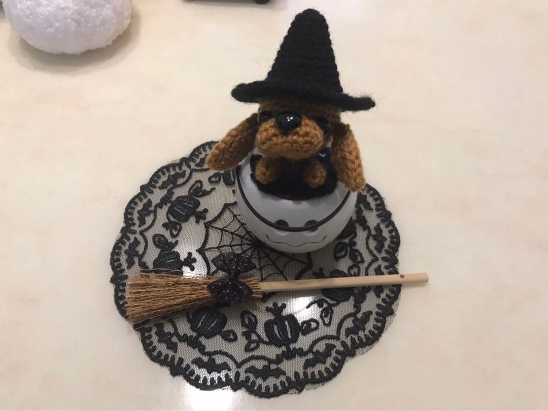 編みぐるみ♡ハロウィン♡ミニチュアダックス♡ハンドメイド