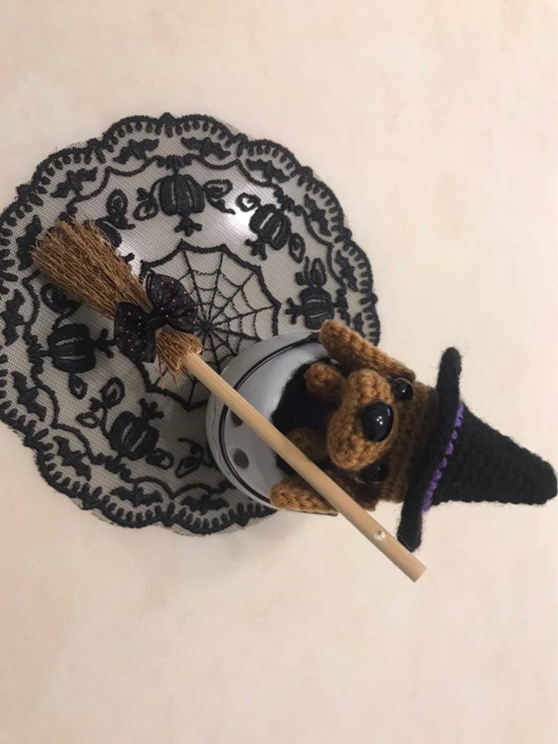 編みぐるみ♡ハロウィン♡ミニチュアダックス♡ハンドメイド
