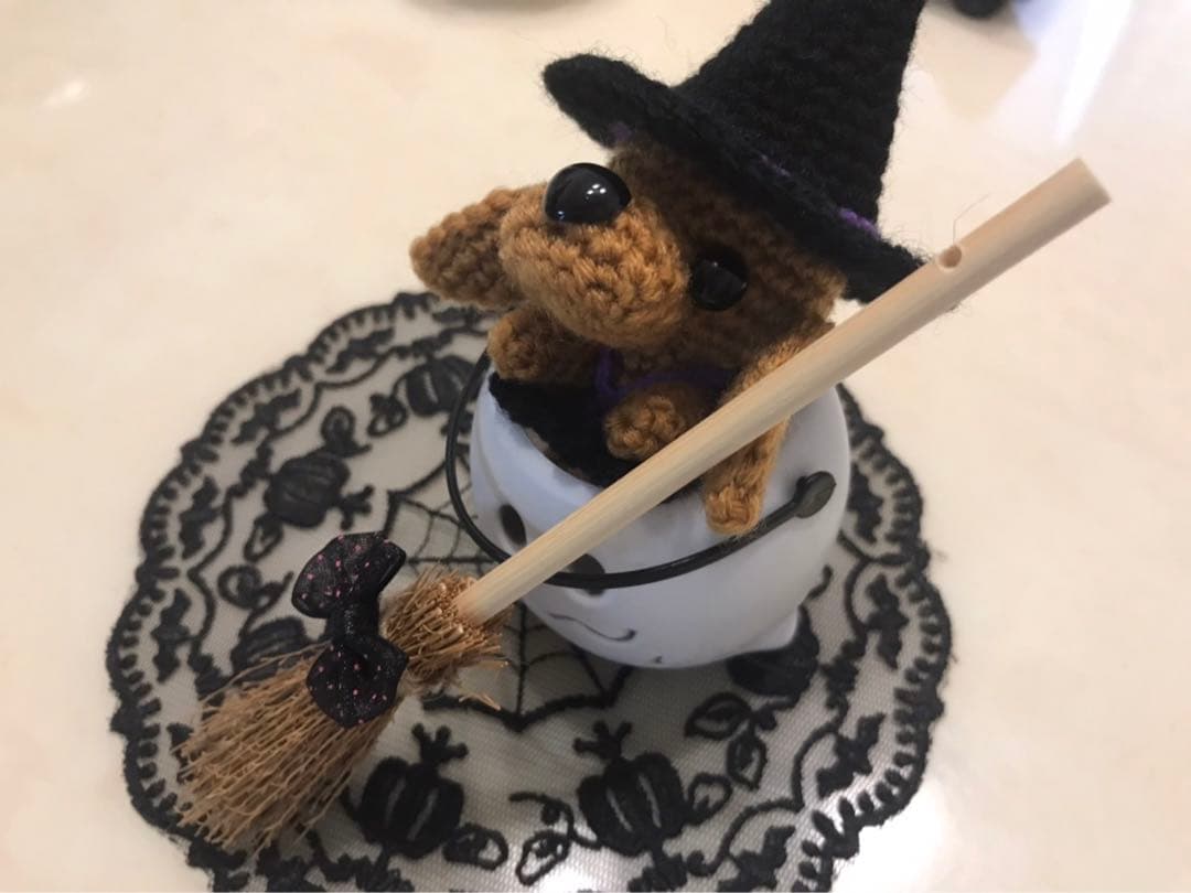 編みぐるみ♡ハロウィン♡ミニチュアダックス♡ハンドメイド