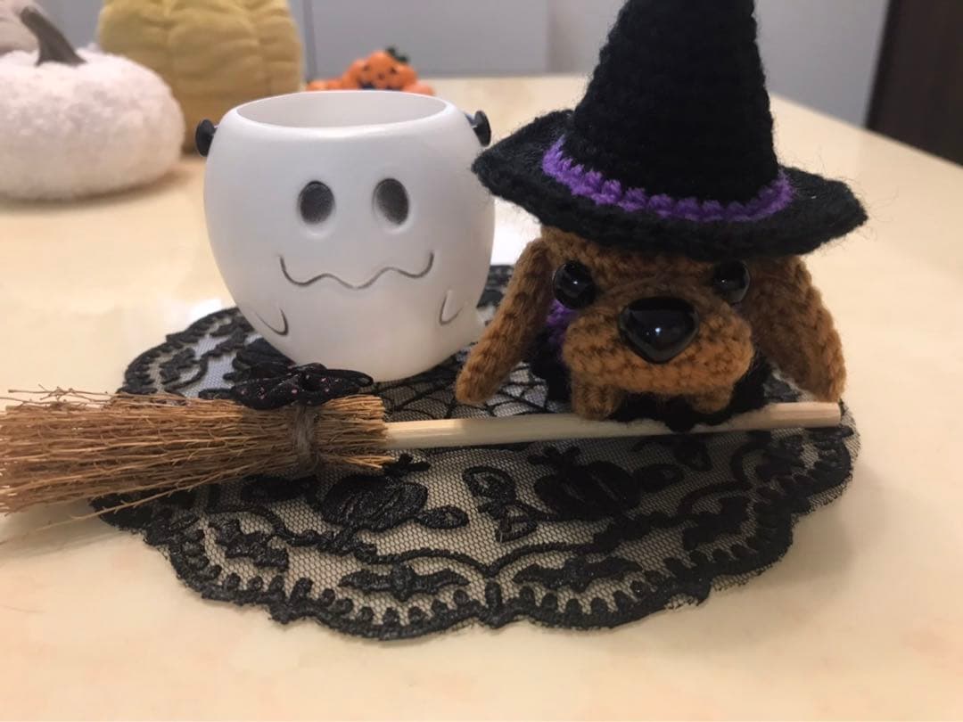 編みぐるみ♡ハロウィン♡ミニチュアダックス♡ハンドメイド