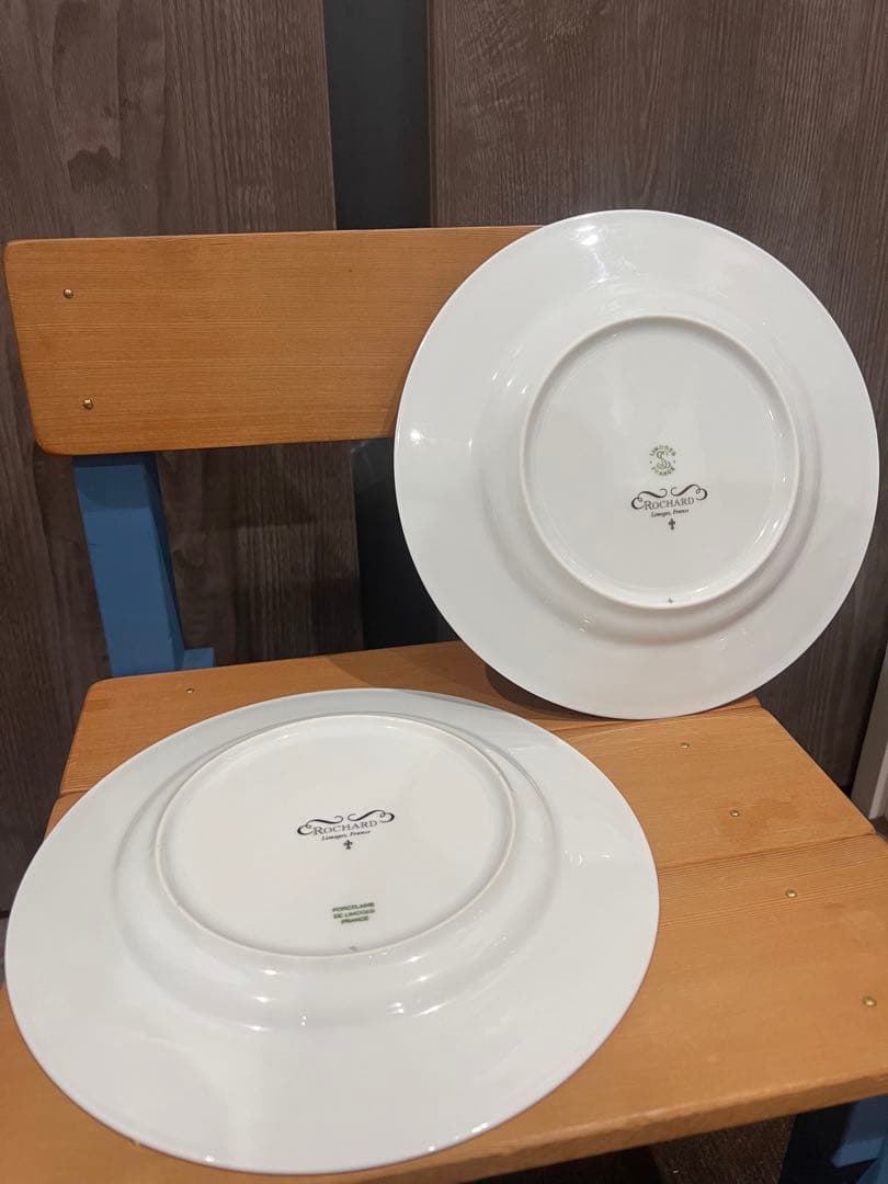 リモージュ ROCHARD クリスマス プレート 2枚 金彩 手描き 飾り皿