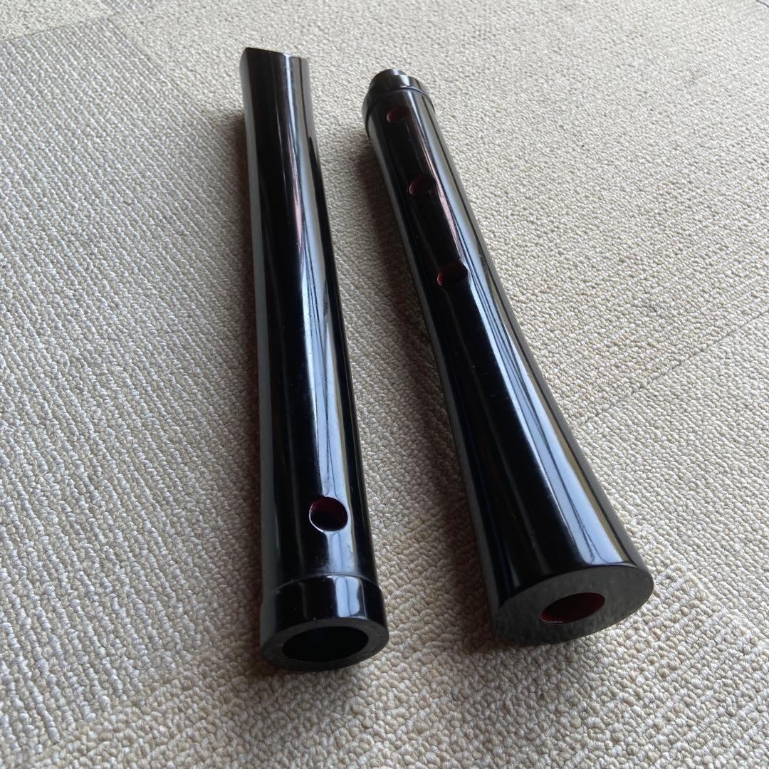 229 黒い尺八 ニ尺管　五音孔 三角形開口部