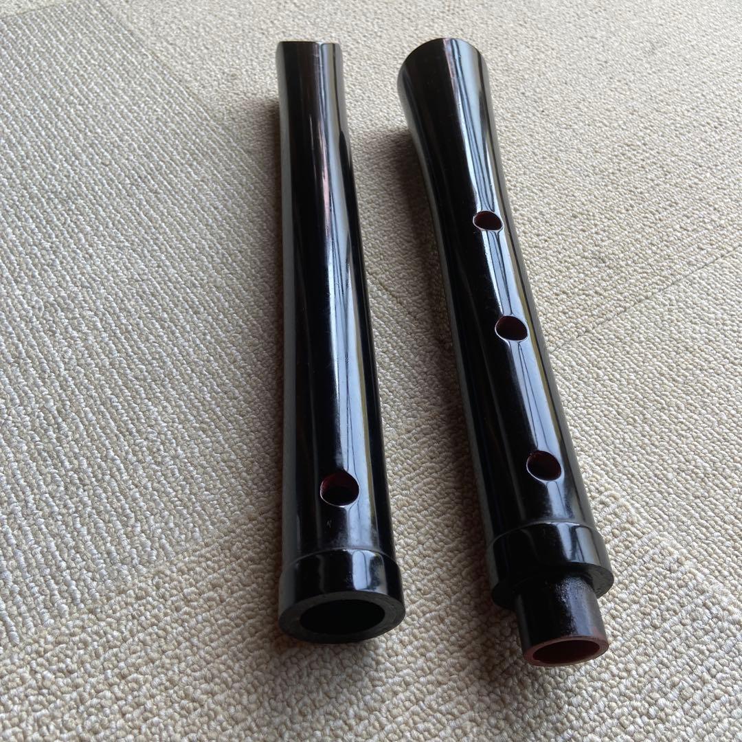 229 黒い尺八 ニ尺管　五音孔 三角形開口部