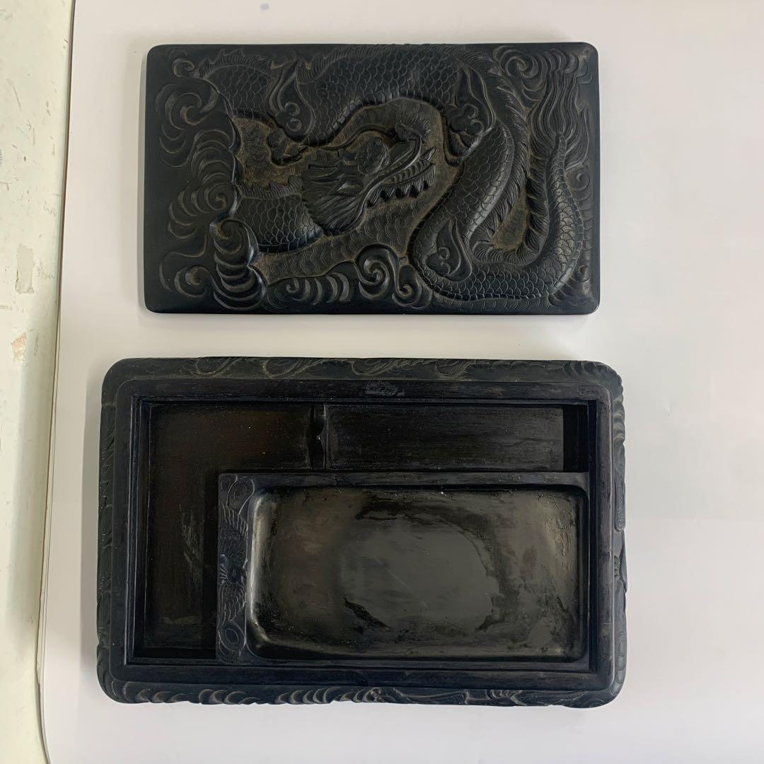 硯 藍浦石特製 硯石 現状品 ドラゴン彫刻の書道用具 - メルカリ