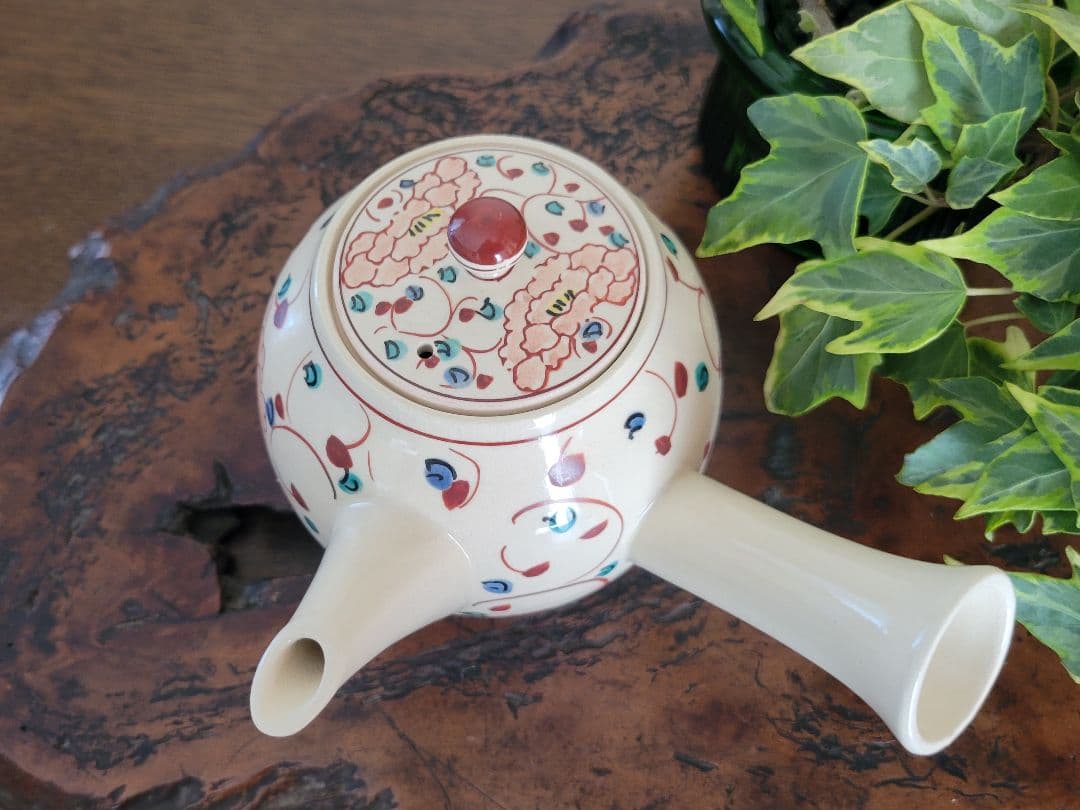 京都清水焼 ＊ 唐草＊蓋物 平安 嘉豊造