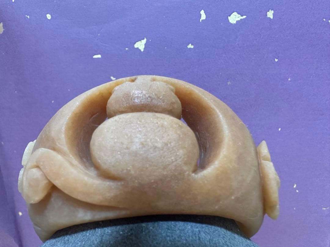 黄糖にゃんこ原石バングル　シャー太翠原石バングル