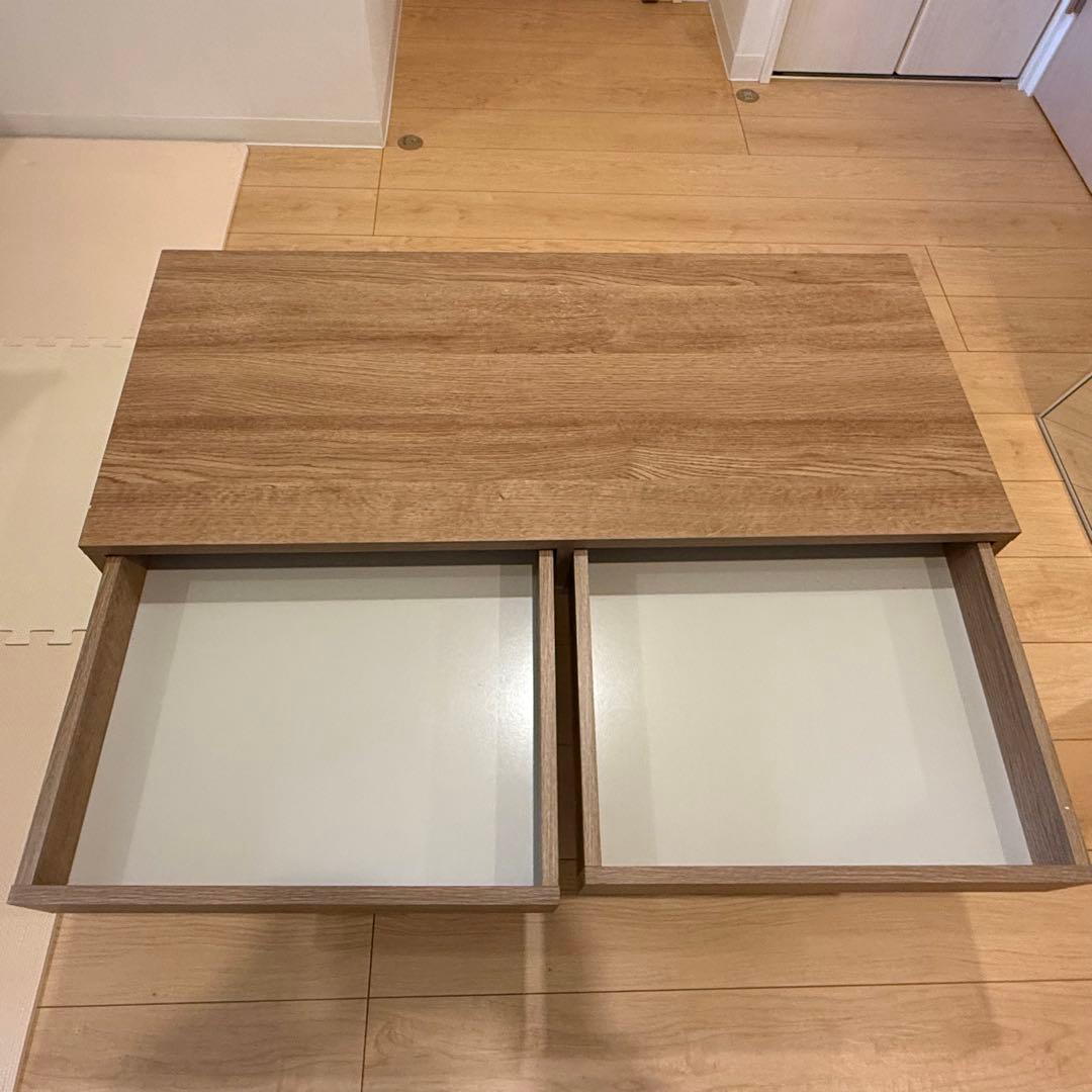 引き出し付き ローテーブル 木製 幅100cm 北欧