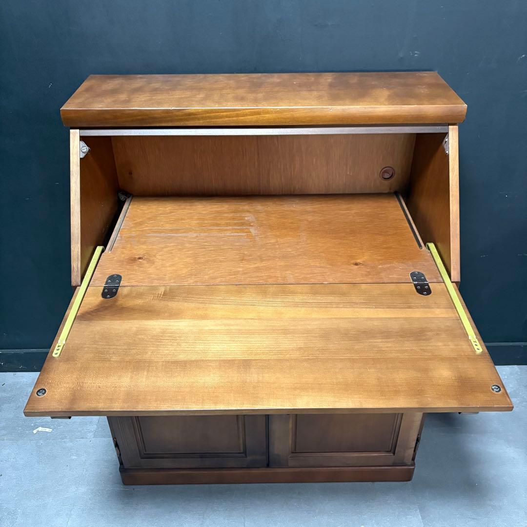 木製ブラウンデスク 引き出し付き