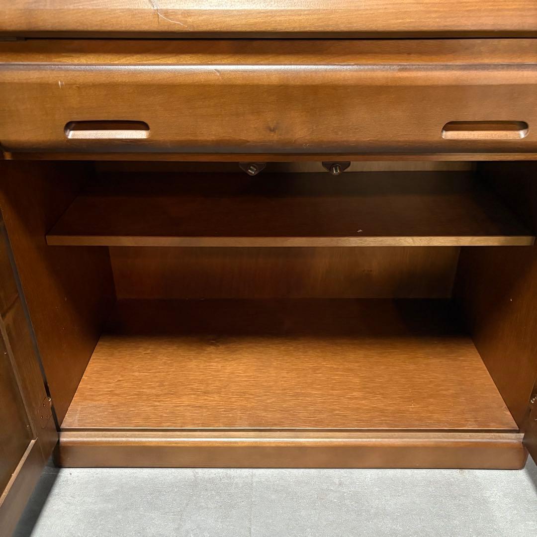 木製ブラウンデスク 引き出し付き